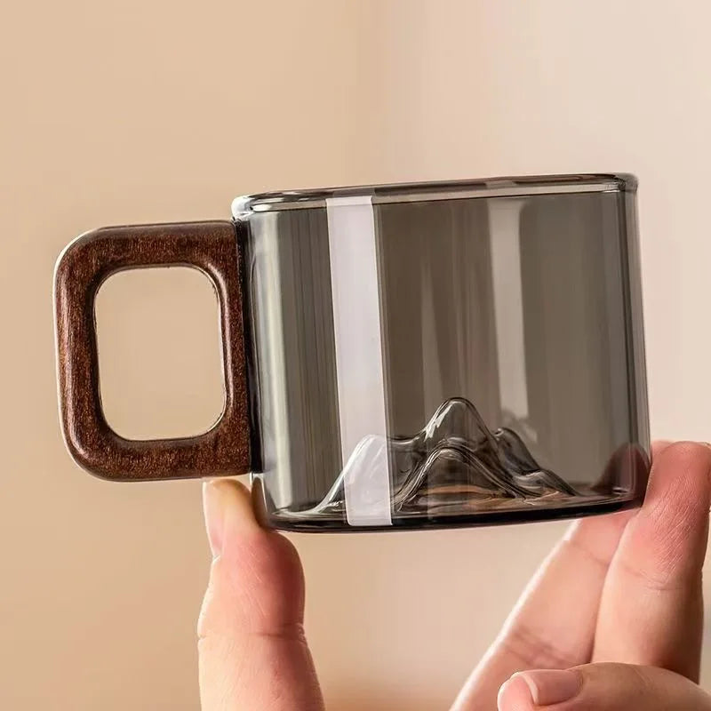 Borosilicate Glass Tea Cups Mountain Shape Set Eco Friendly