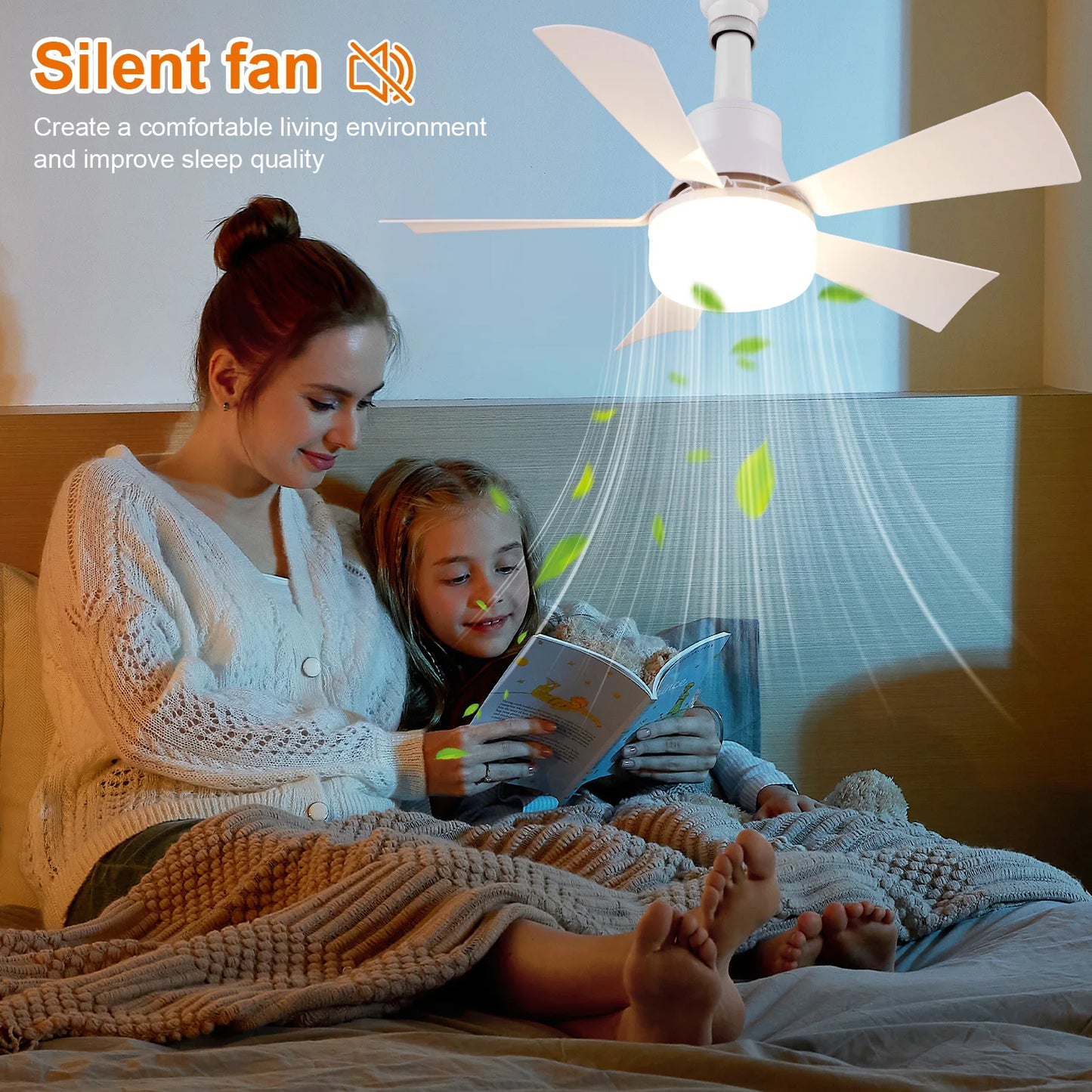 APWIKOGER Socket Ceiling Fan With Light And Remote Control