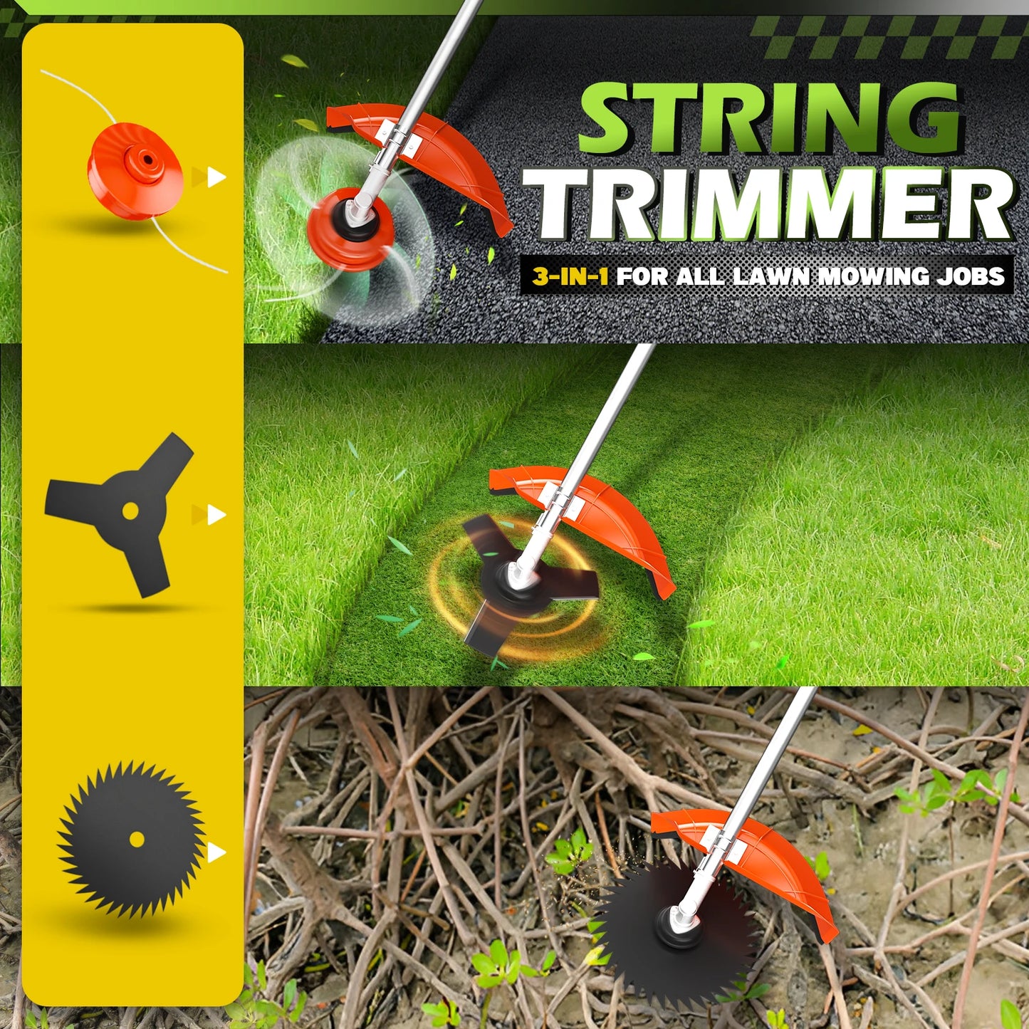 52cc 6-In-1 Gas Hedge Trimmer Multi-Tool For Yard Care