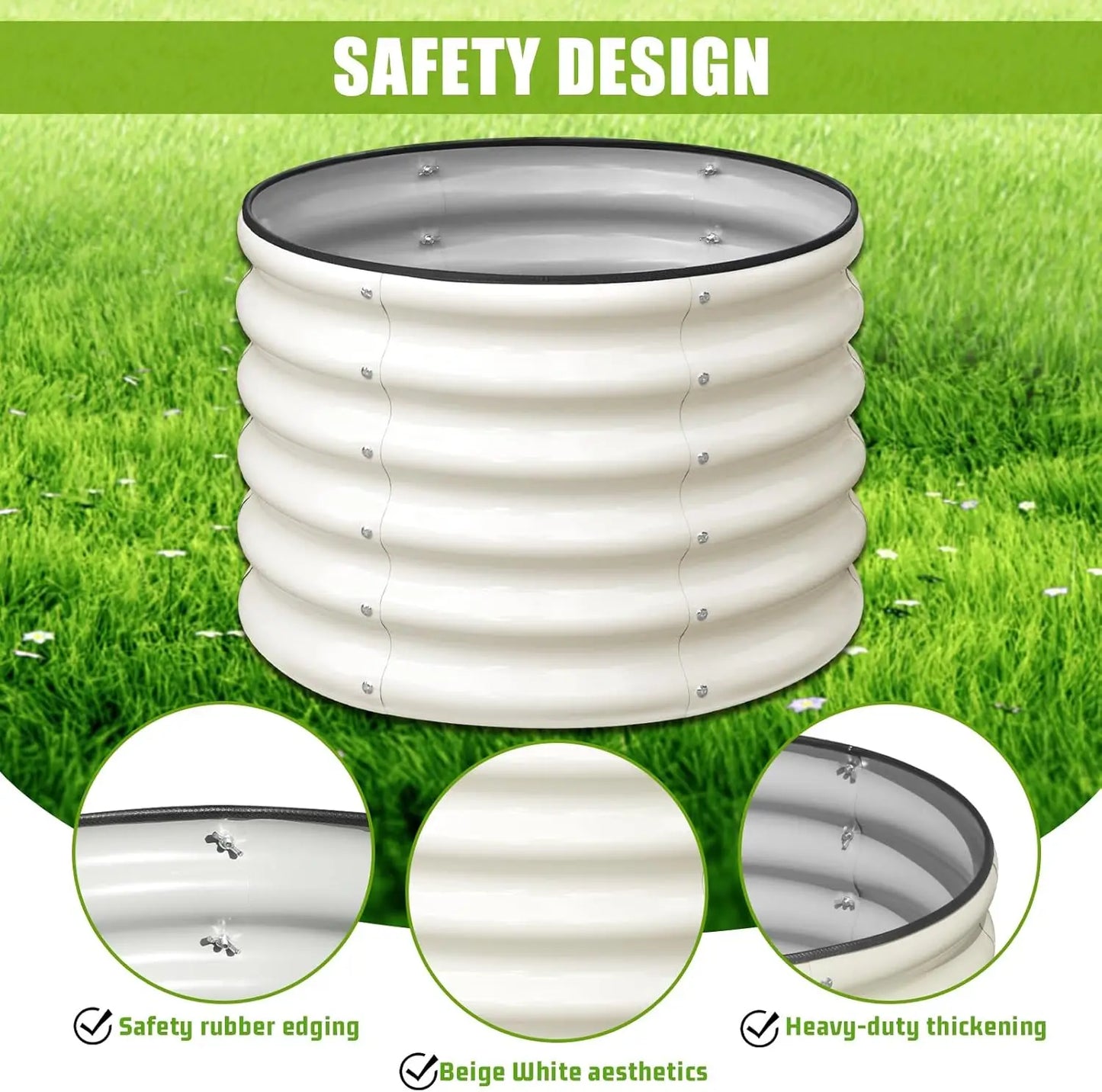Galvanized Round Raised Garden Bed 2-Pack For Vegetables And Flowers