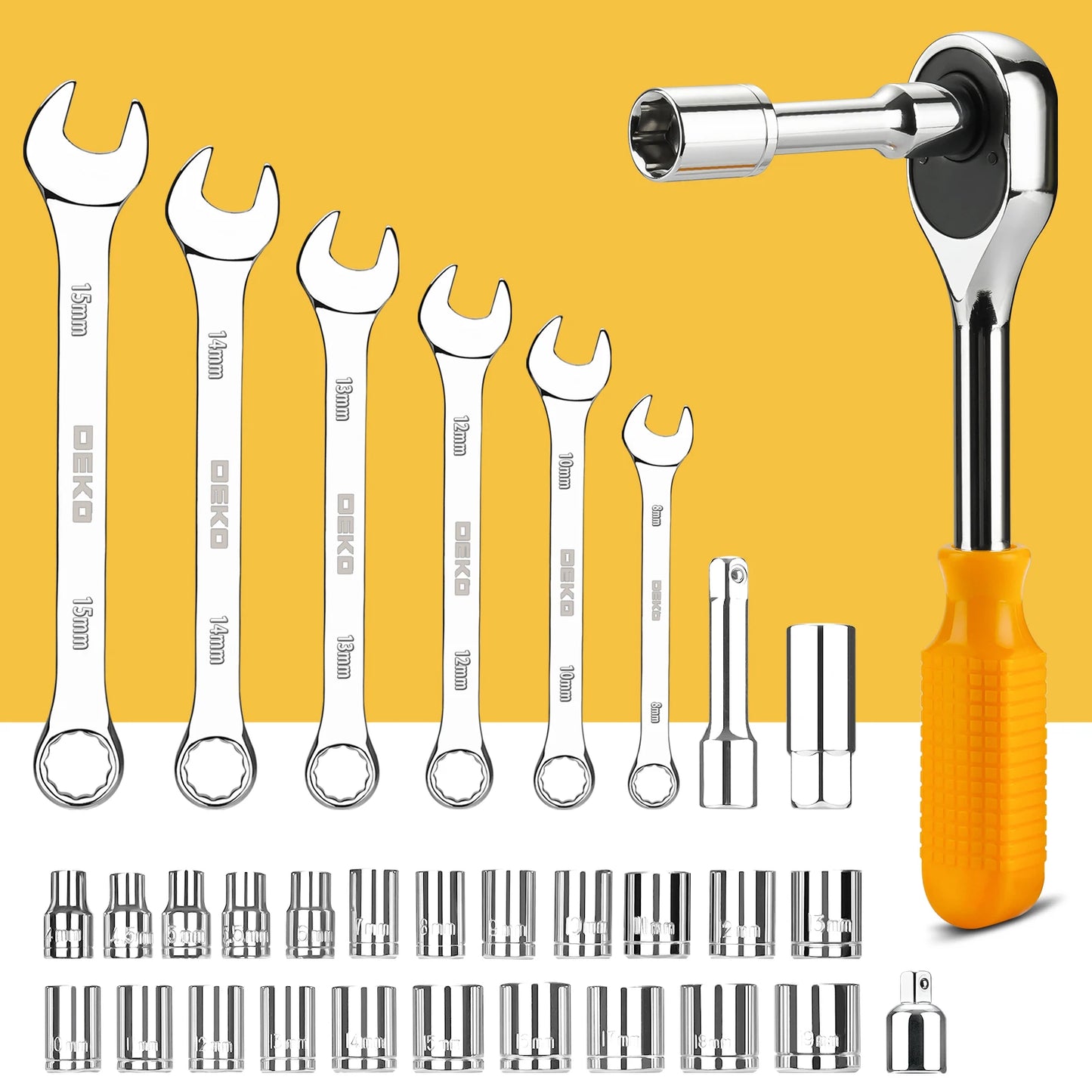 DEKOPRO 228Piece Socket Wrench Tool Set With Storage Case