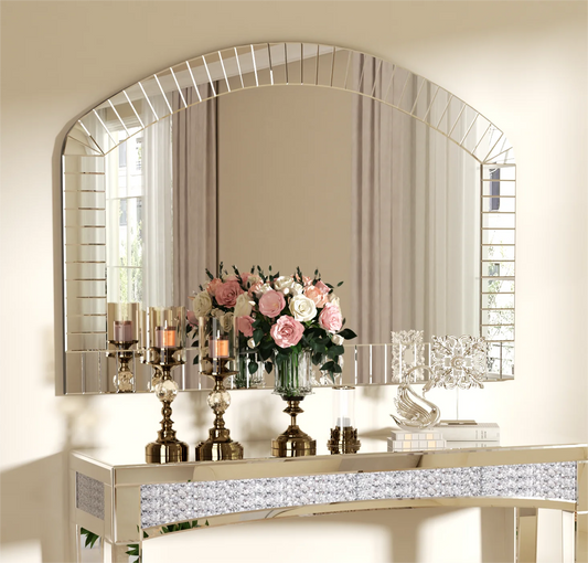 Arched Glass Wall Mirror Venetian Accent For Living Room