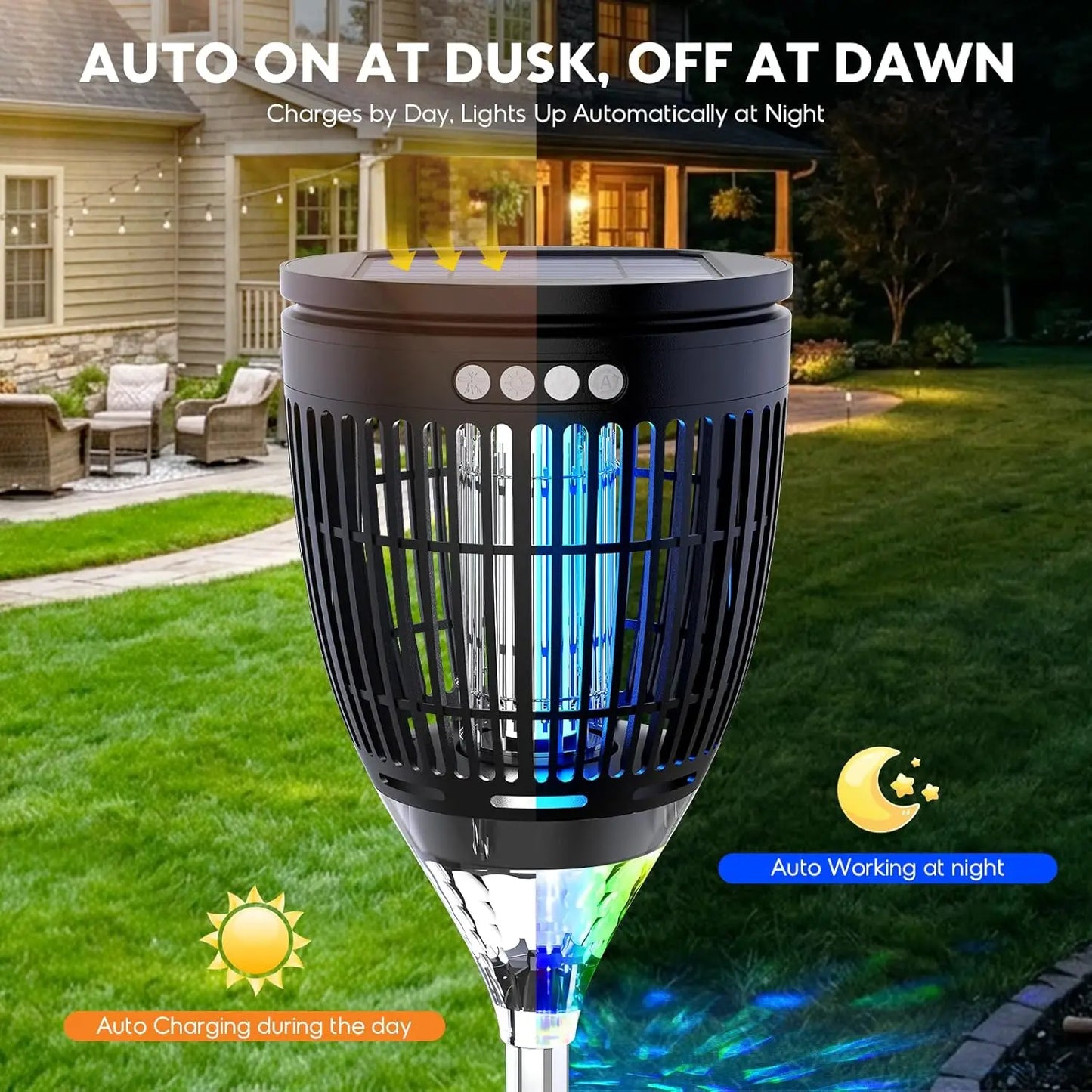 Solar Bug Zapper Outdoor 4200V Three In One Mosquito Zapper