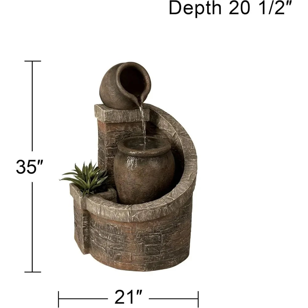 Verona Style Outdoor Ground Fountain With LED Lights