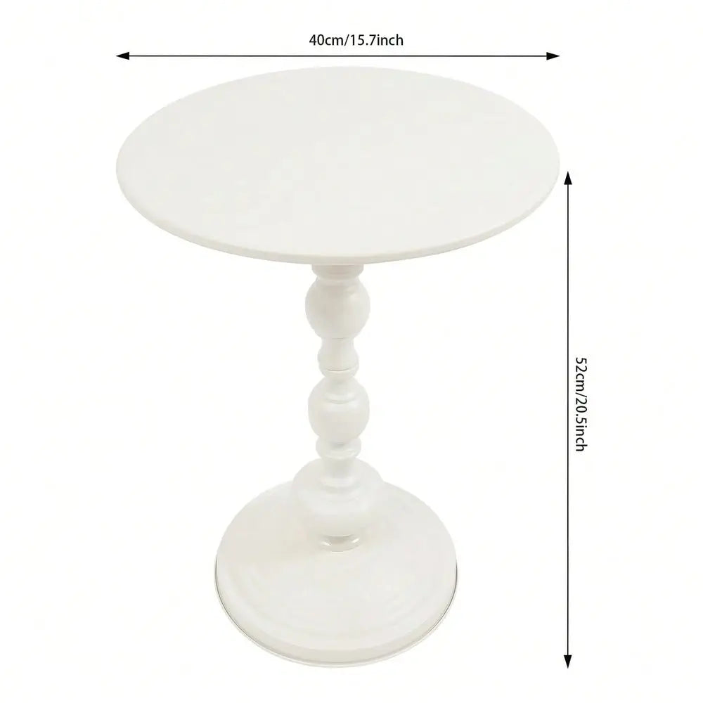 ZhdnBhnos Round Side Table, Modern Metal Pedestal Table Corner Accent Tables Fluted Circle Decorative Drink Martini Ta-Ble For