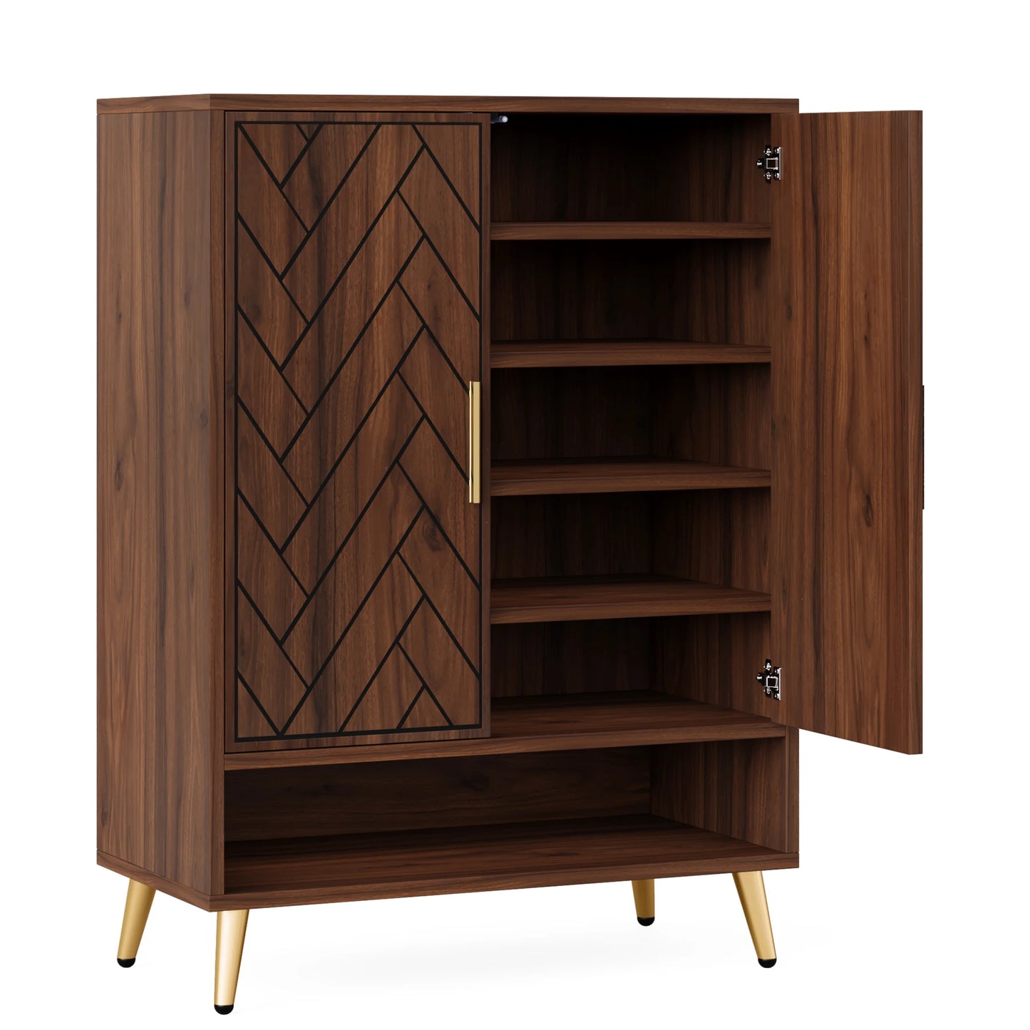 Tribesigns 6-Tier Shoe Cabinet With Doors And Adjustable Shelves