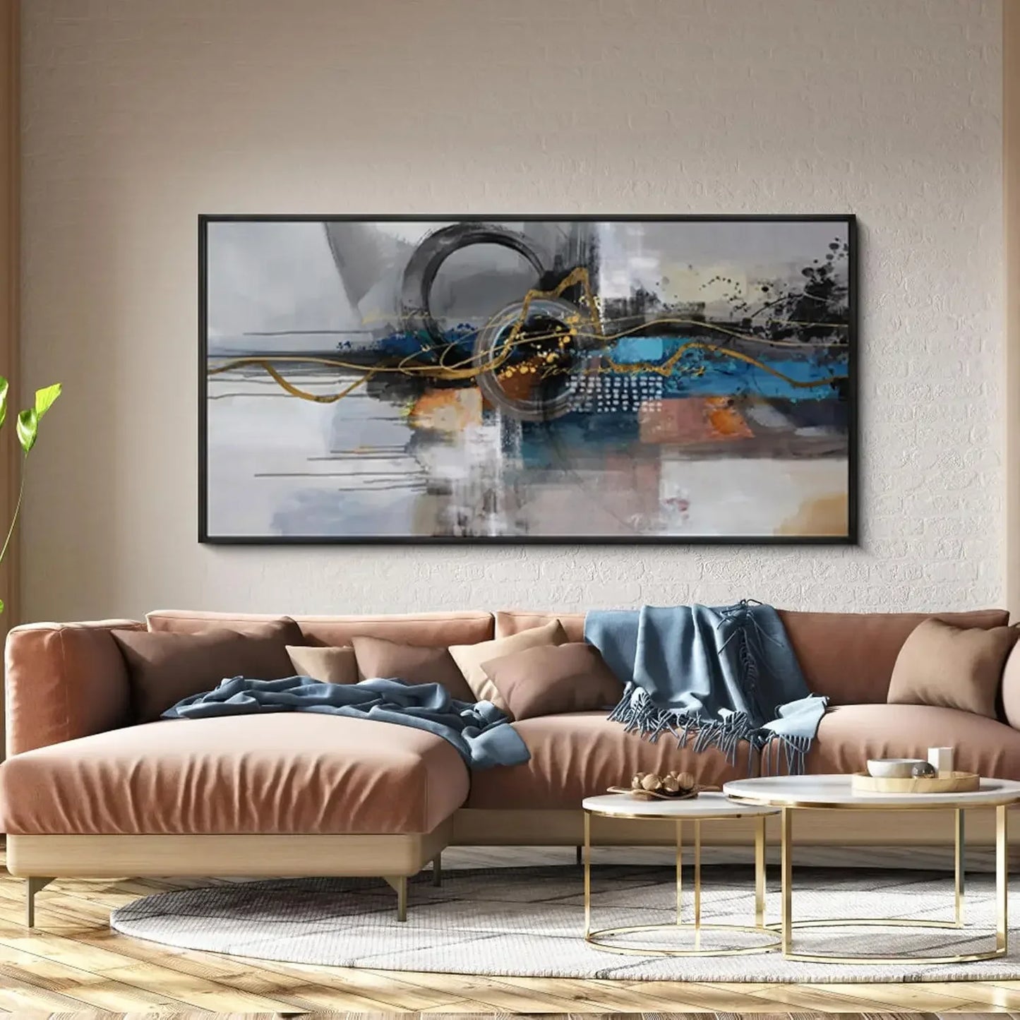 Abstract Framed Wall Art Canvas Modern Minimalist Boho Decor