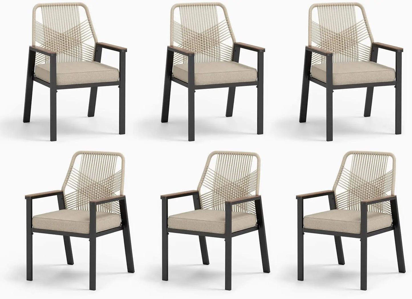 MIXPATIO Round Outdoor Dining Set Wicker Rattan Chairs And Table
