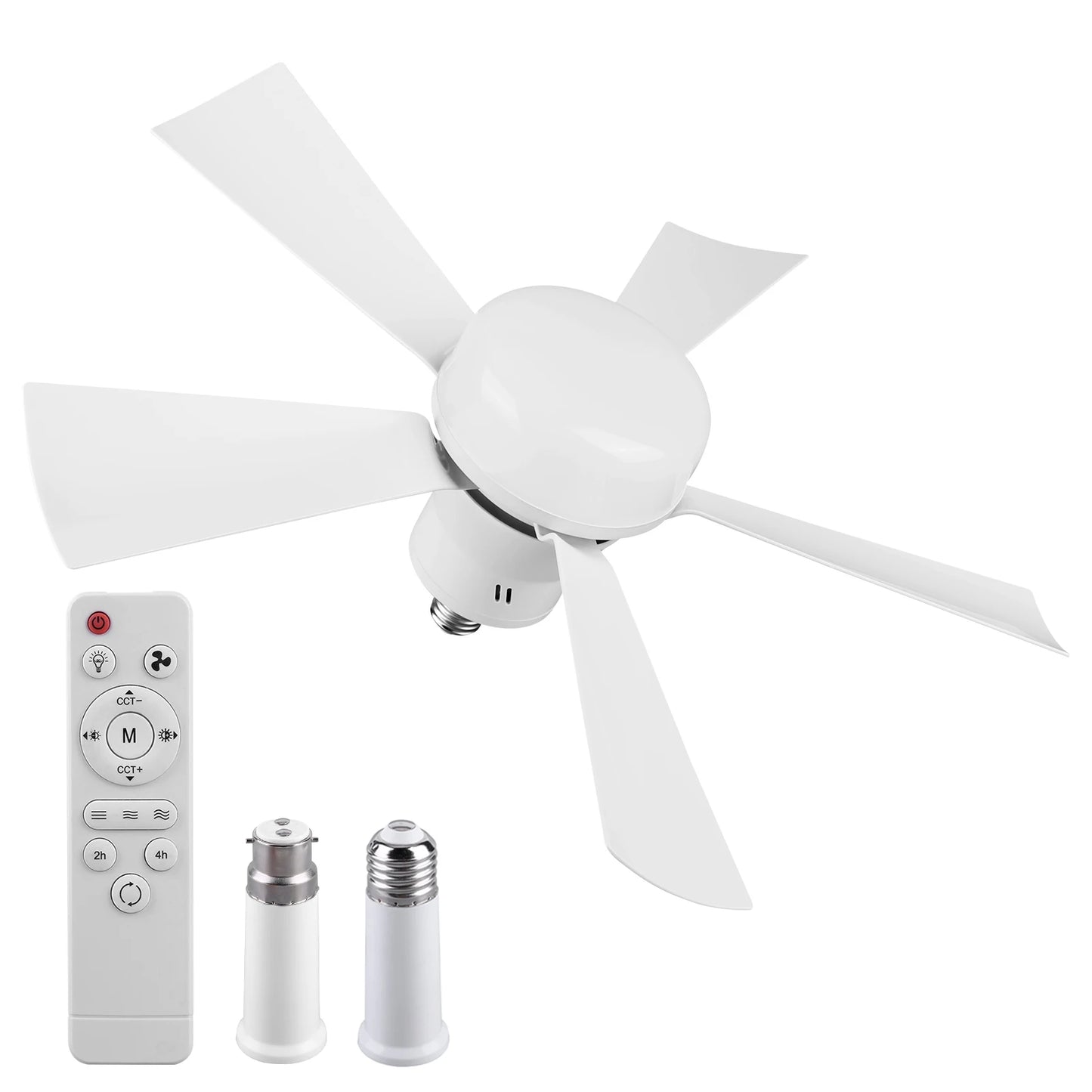 APWIKOGER Socket Ceiling Fan With Light And Remote Control
