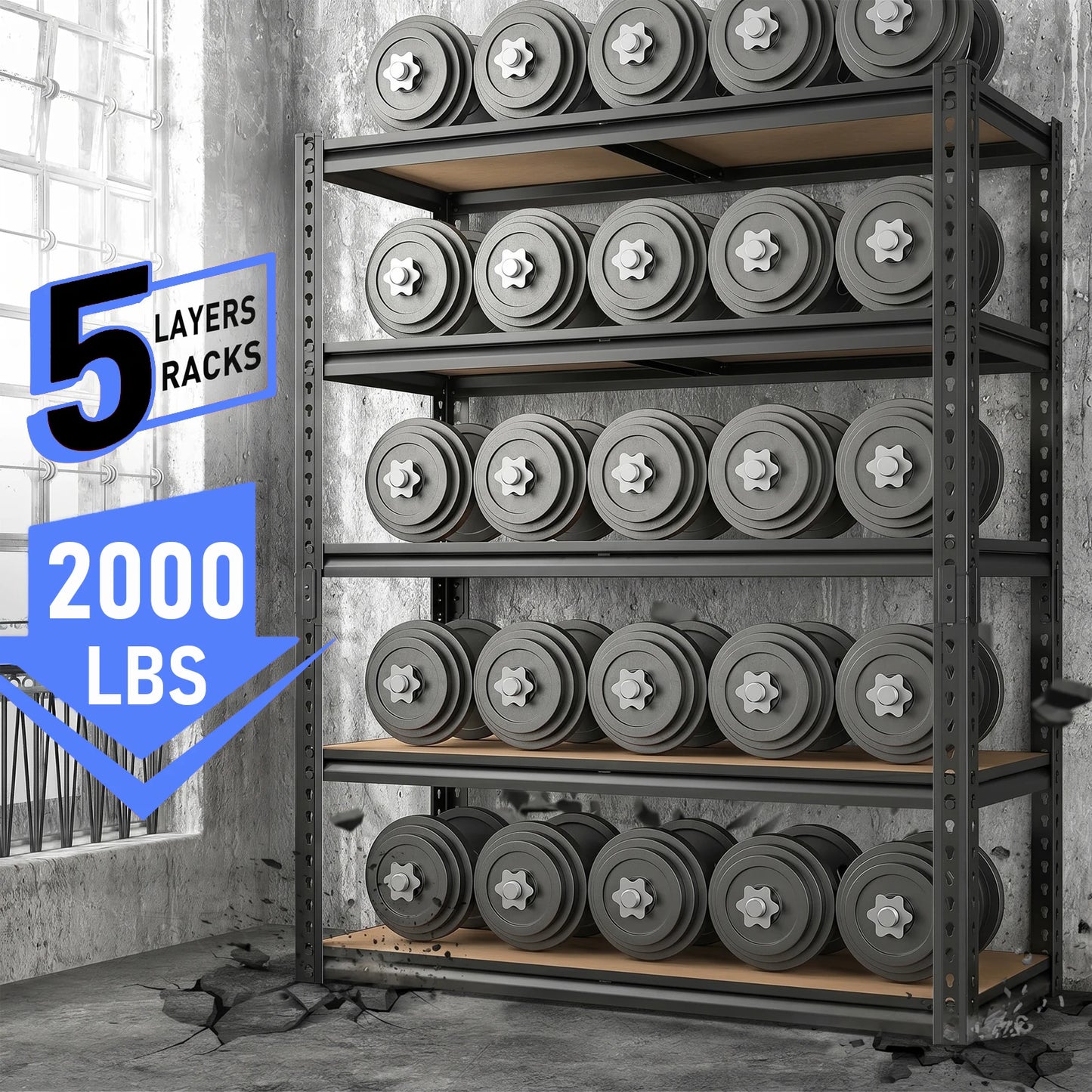 Heavy-Duty Industrial Metal Storage Shelves For Garage And Warehouse