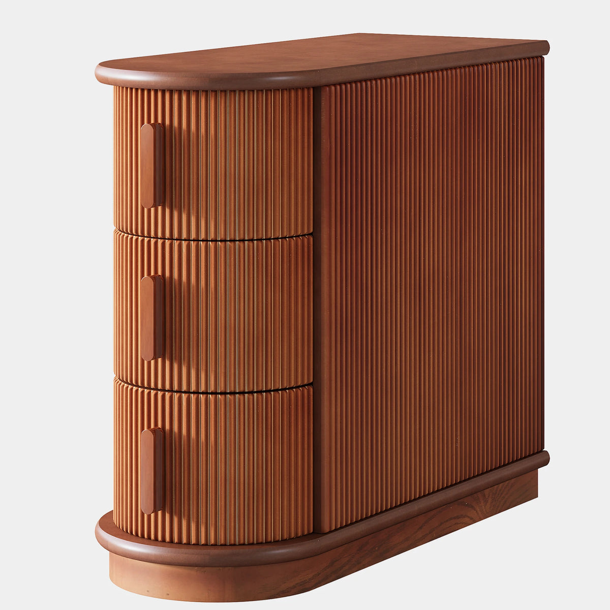 Tribesigns Solid Wood End Table With Three Drawers