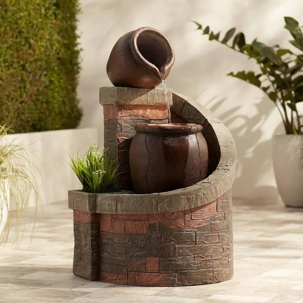 Verona Style Outdoor Ground Fountain With LED Lights