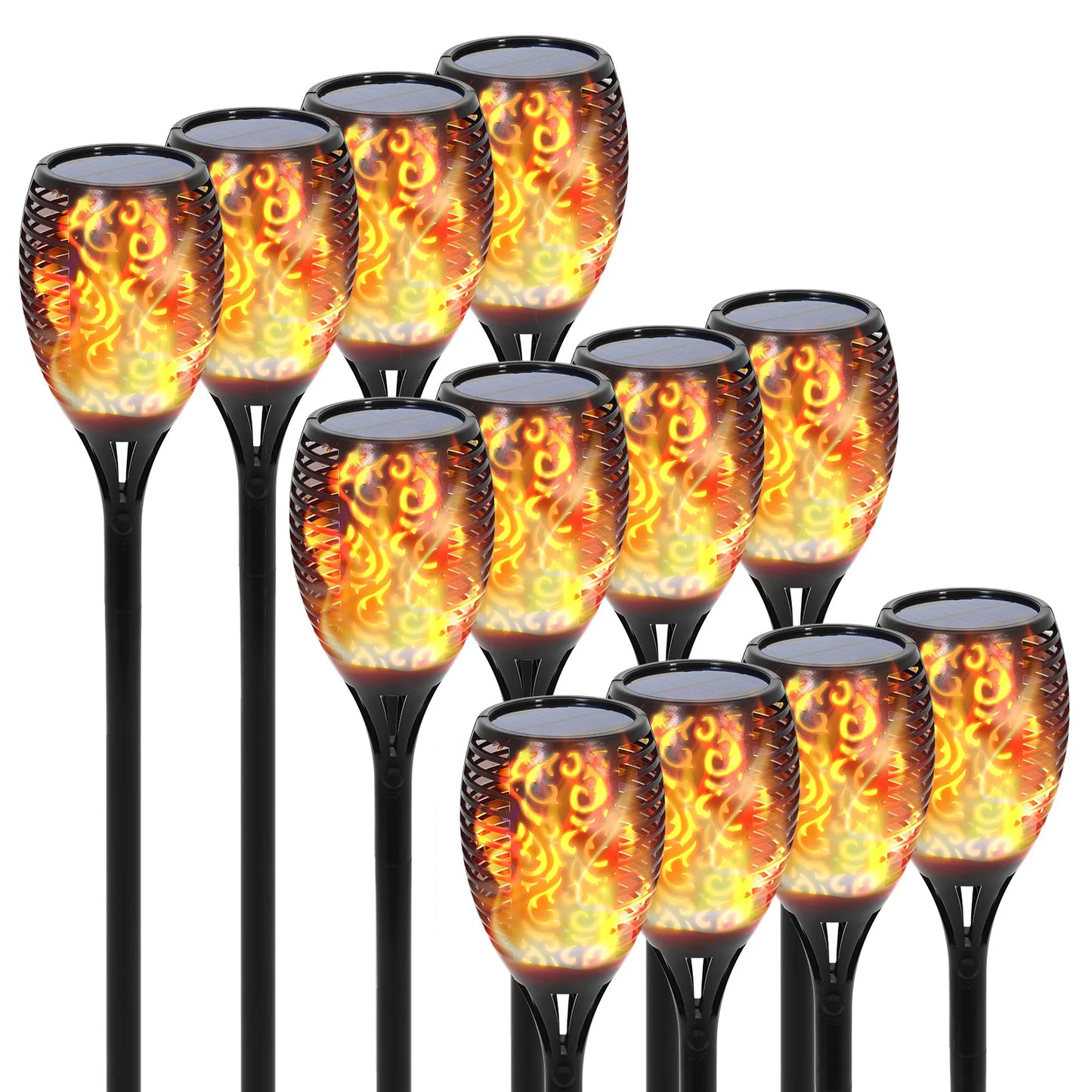 Solar Flame Torch Lights Outdoor 96 LED Waterproof Landscape Pathway