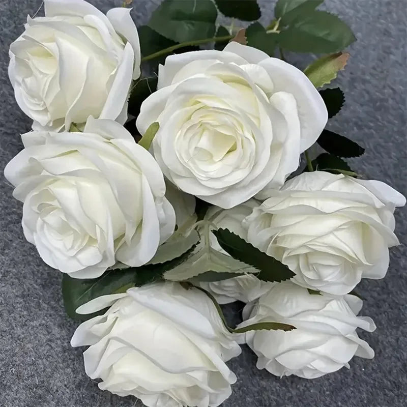 Artificial Rose Bouquet Nine Heads For Wedding And Home Decor