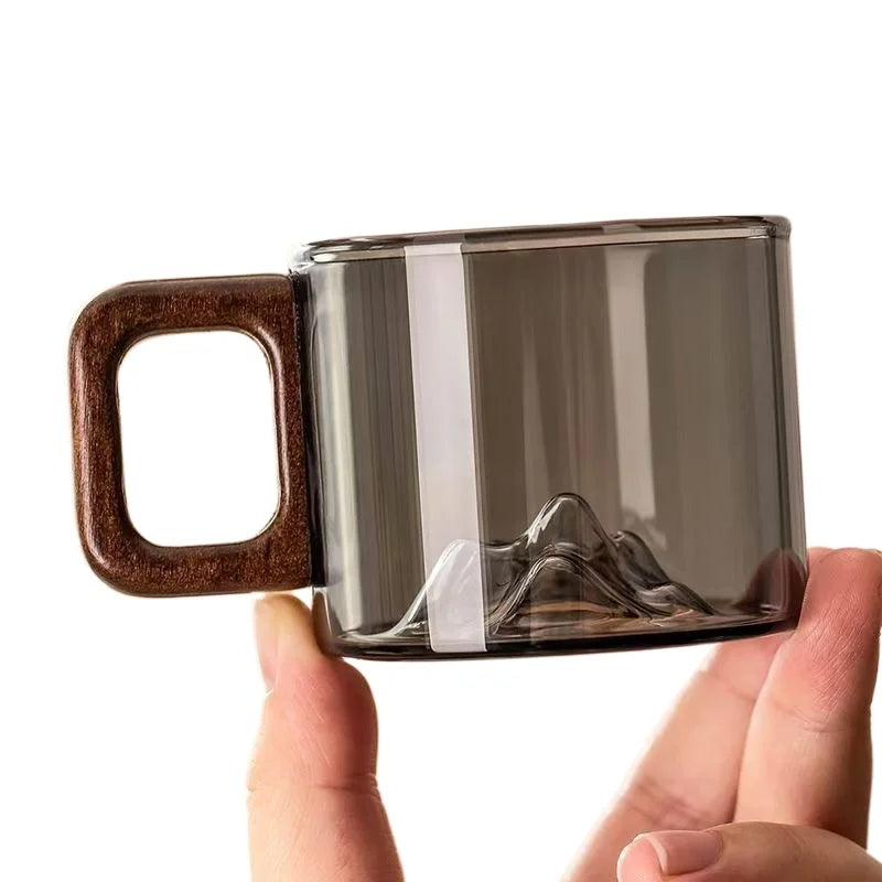 Borosilicate Glass Tea Cups Mountain Shape Set Eco Friendly