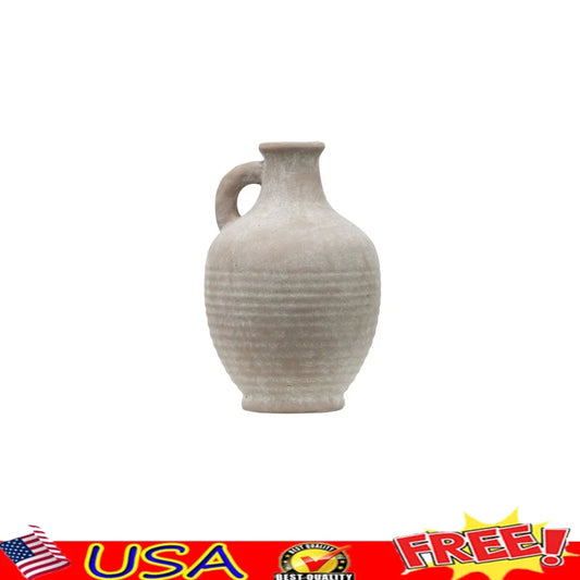 Indoor Ceramic Handled Jug Decorative Vase With Antique European Finish