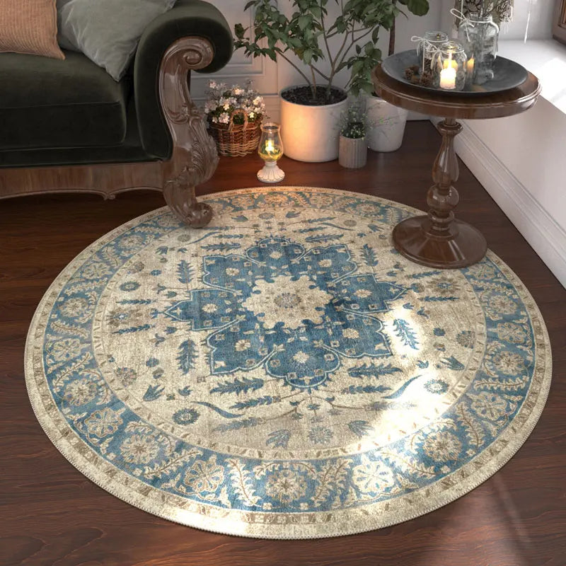 Nordic Round Carpet For Living Room Washable Anti Slip Rug