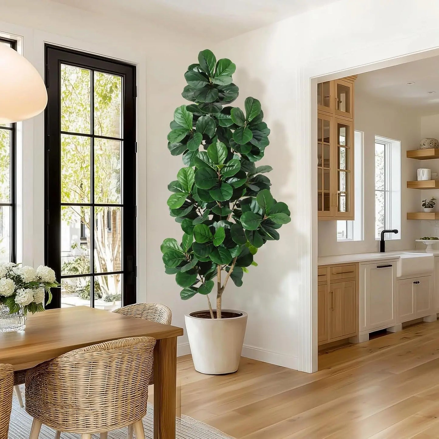 HiMISS Fiddle Leaf Fig Tree Artificial In Planter Decorative