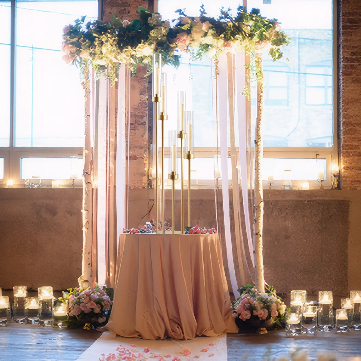 VINCIGANT Floor Candelabra 5 Arm LED Candle Holder For Weddings