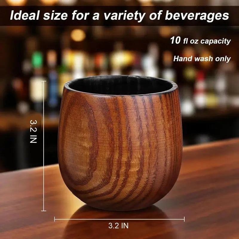 Charred Wooden Whiskey Tumbler For Bourbon And Whiskey Lovers