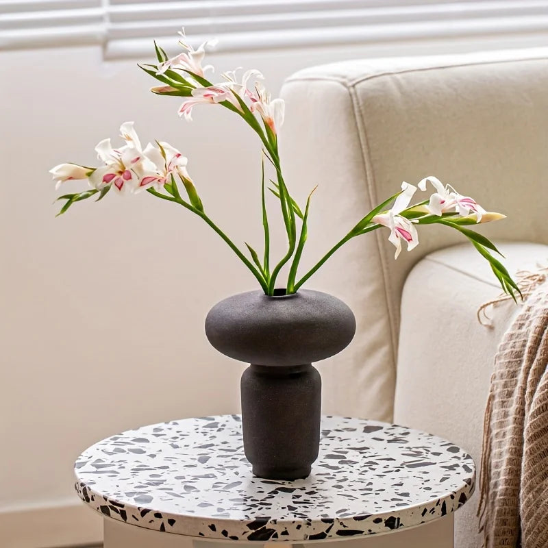 CZSAE Minimalist Ceramic Vase Wabi Sabi Unglazed Centerpiece Living Room Decor