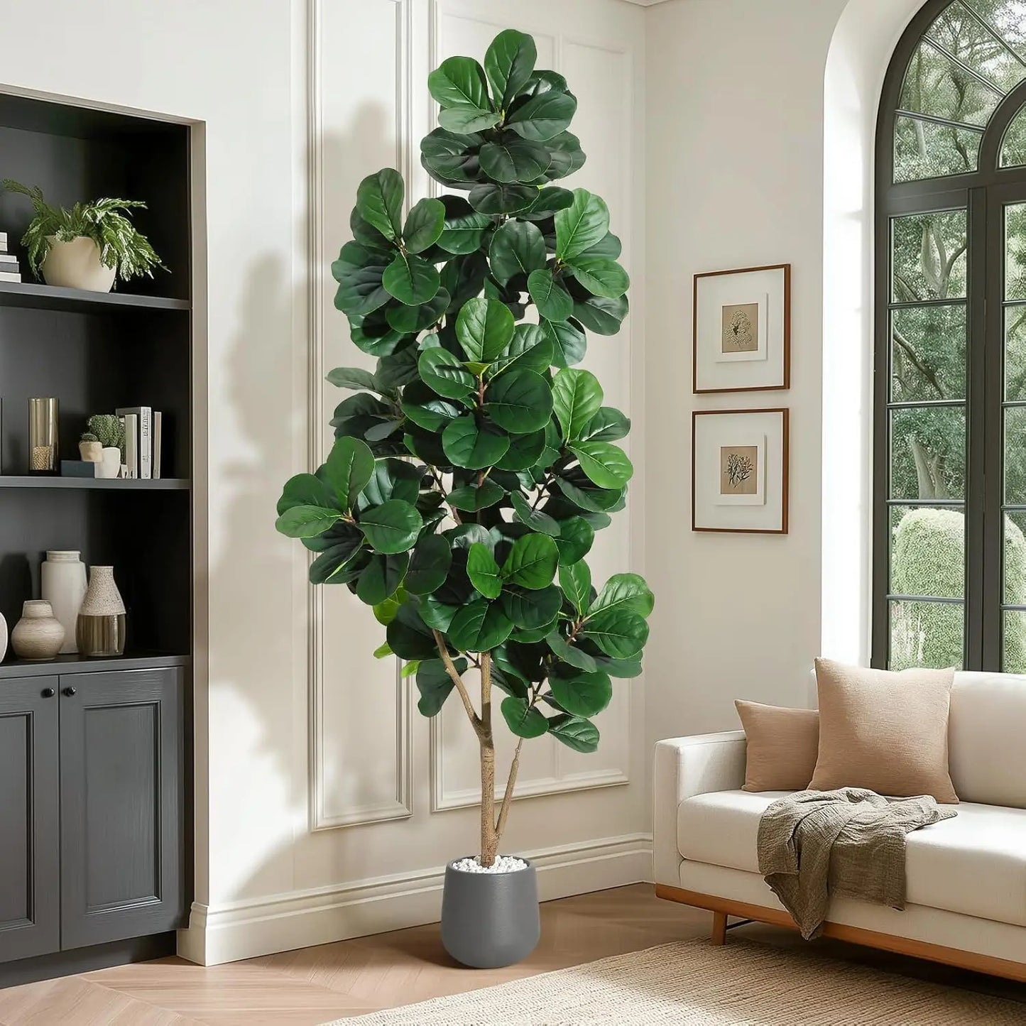 HiMISS Fiddle Leaf Fig Tree Artificial In Planter Decorative