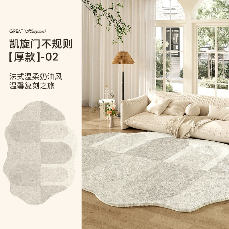 French Style Plush Rug For Living Room And Bedroom Washable