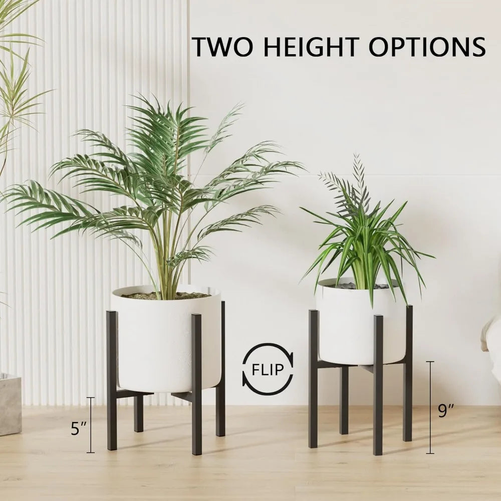 Adjustable Metal Plant Stand Indoor Outdoor Fits 8 to 12 Inches Pots Mid Century Modern Single Floor Flower Holder