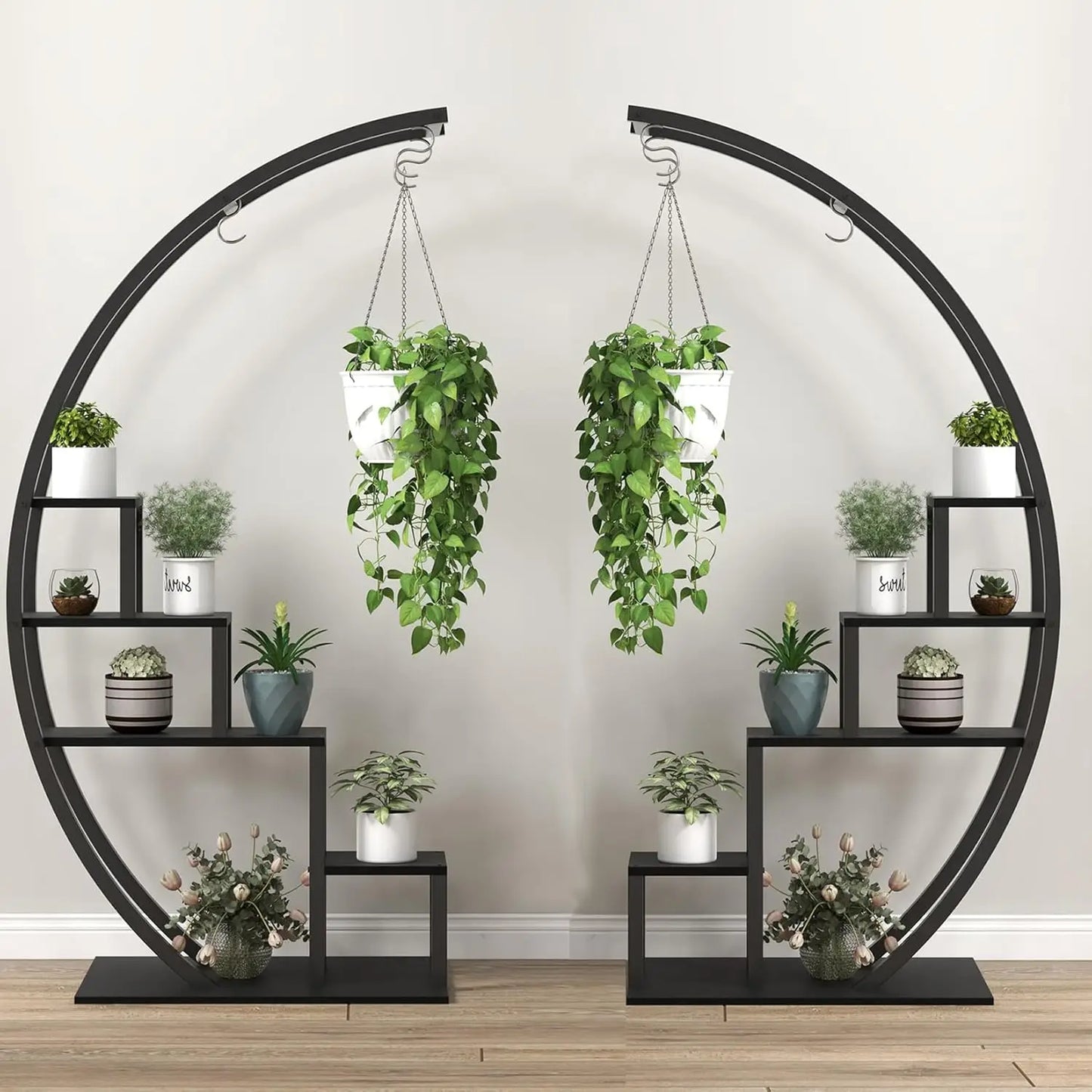 TWISTER.CK 5 Tier Plant Stand Indoor Half Moon Shelf
