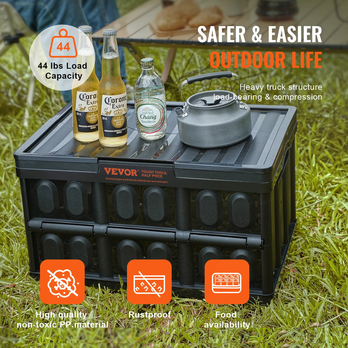 SucceBuy Collapsible Stackable Storage Crates With Lids for Garage