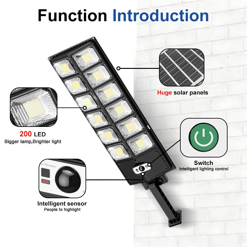 FAMCDC 504 LED Solar Wall Light With Motion Sensor Outdoor And 3 Modes