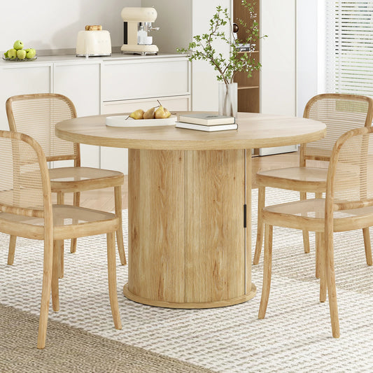 FARINI Modern Wood Round Dining Table for Four