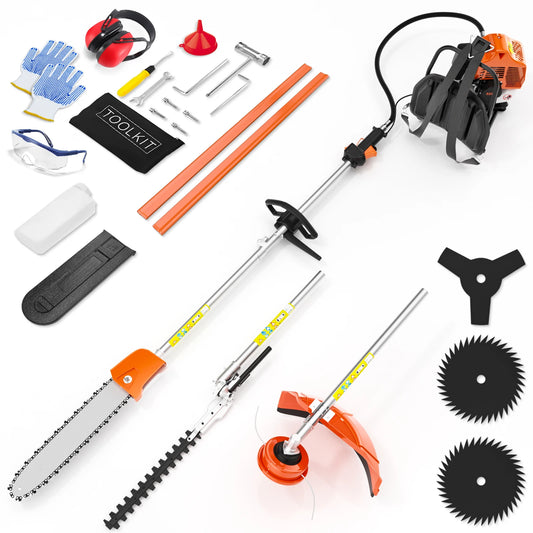 52cc 6-In-1 Gas Hedge Trimmer Multi-Tool For Yard Care