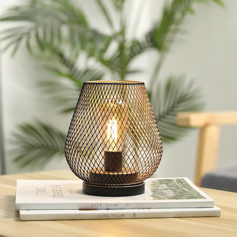 Newimage Nordic Metal Candle Holder LED Lantern Home Decor