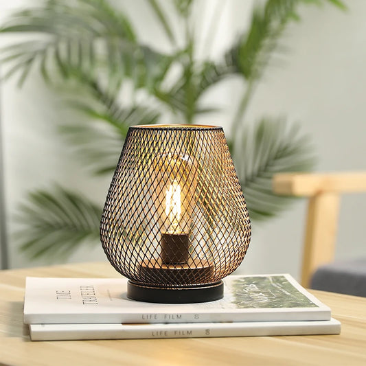 Newimage Nordic Metal Candle Holder LED Lantern Home Decor