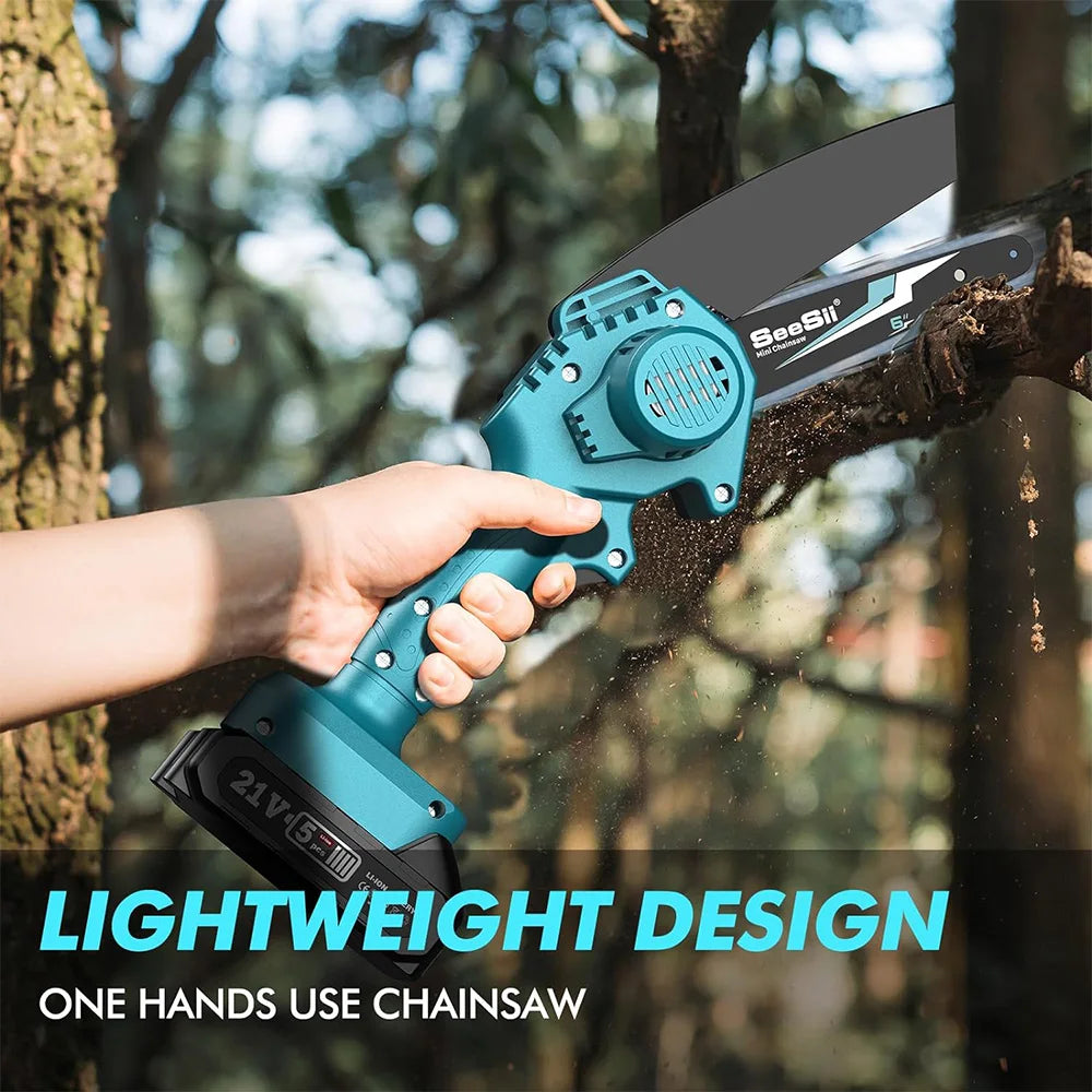 Seesii Cordless 18V Mini Chainsaw For Wood Cutting