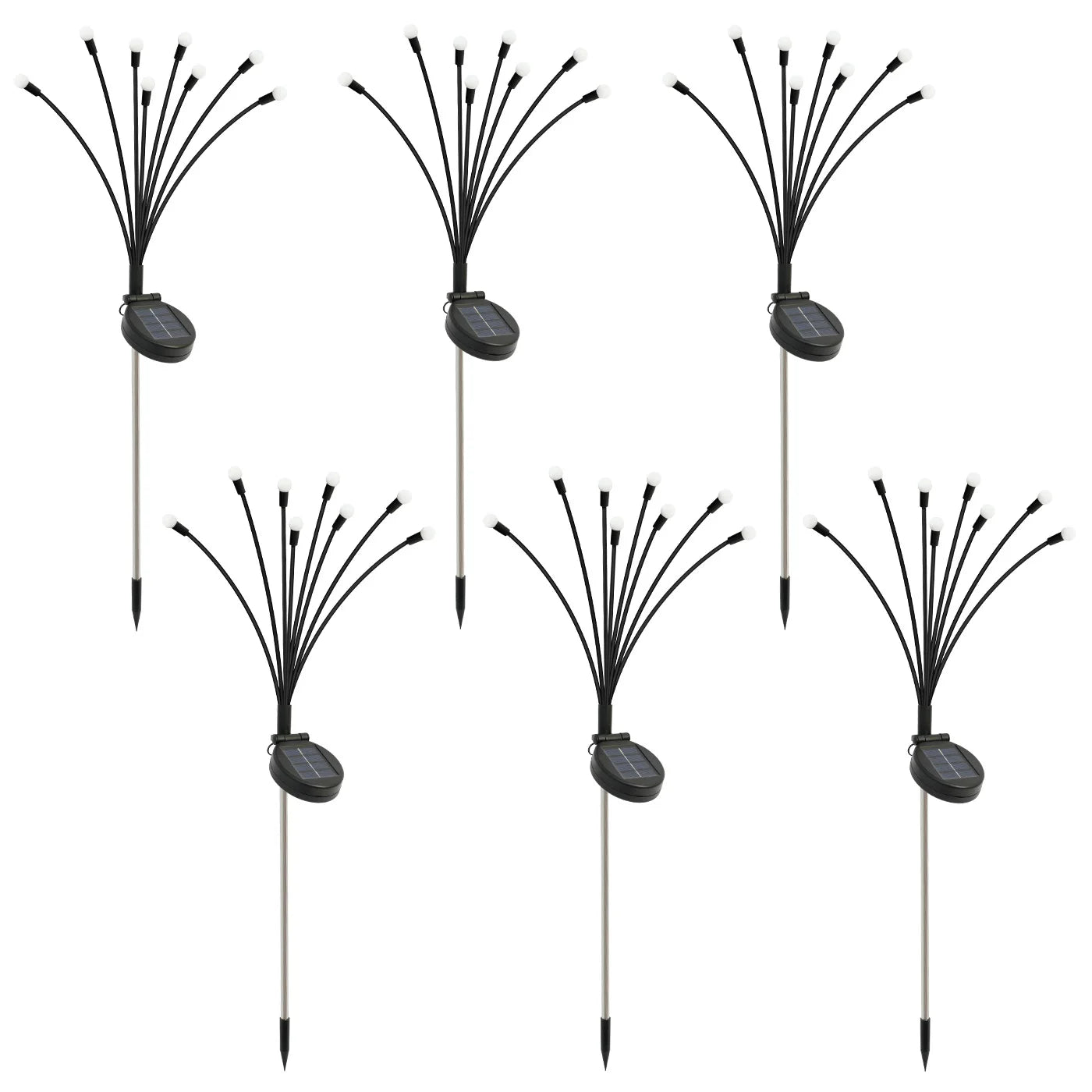 8-Head LED Solar Firefly Lights Outdoor Decorative Garden Pathway