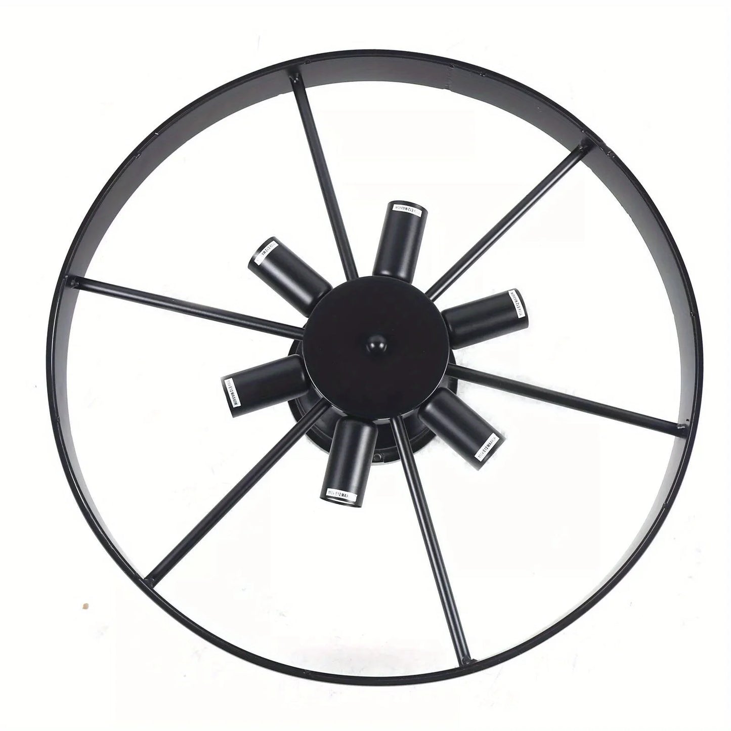 Industrial 6 Light Black Iron Flush Mount Ceiling Fixture For Living Room