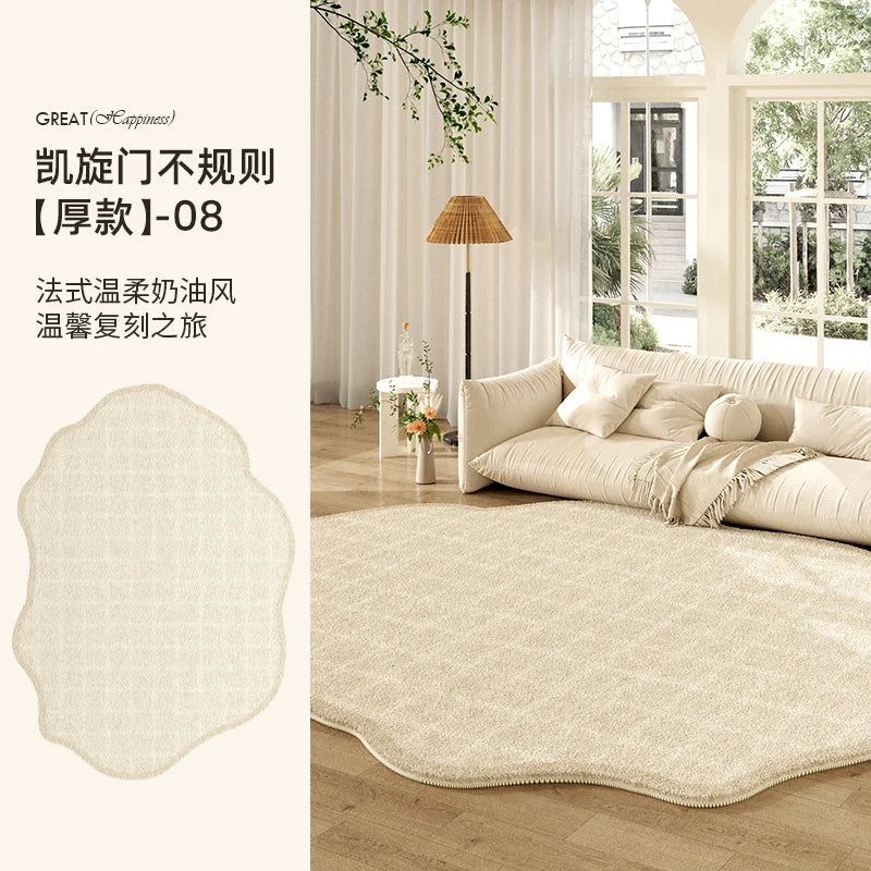 French Style Plush Rug For Living Room And Bedroom Washable