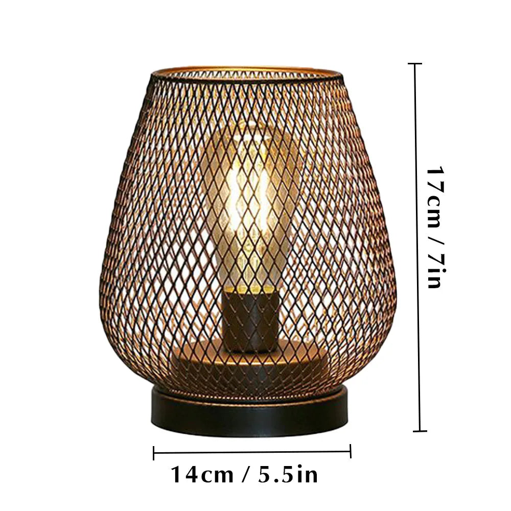 NEWIMAGE Nordic Metal Hollow Cage Candle Holder LED Lantern