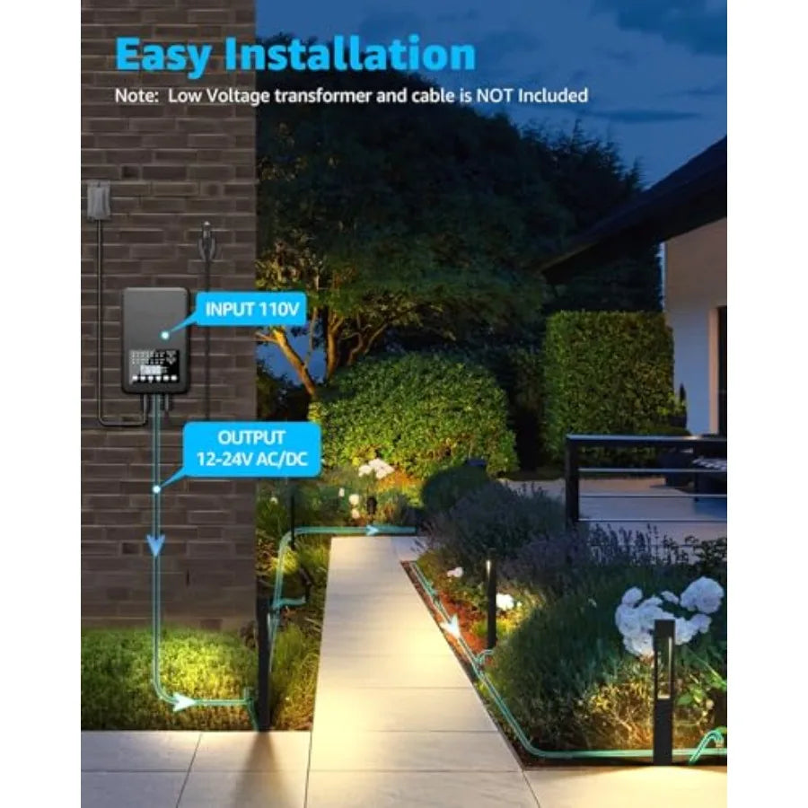 LED Outdoor Landscape Lighting Kit With Pathway Spotlights