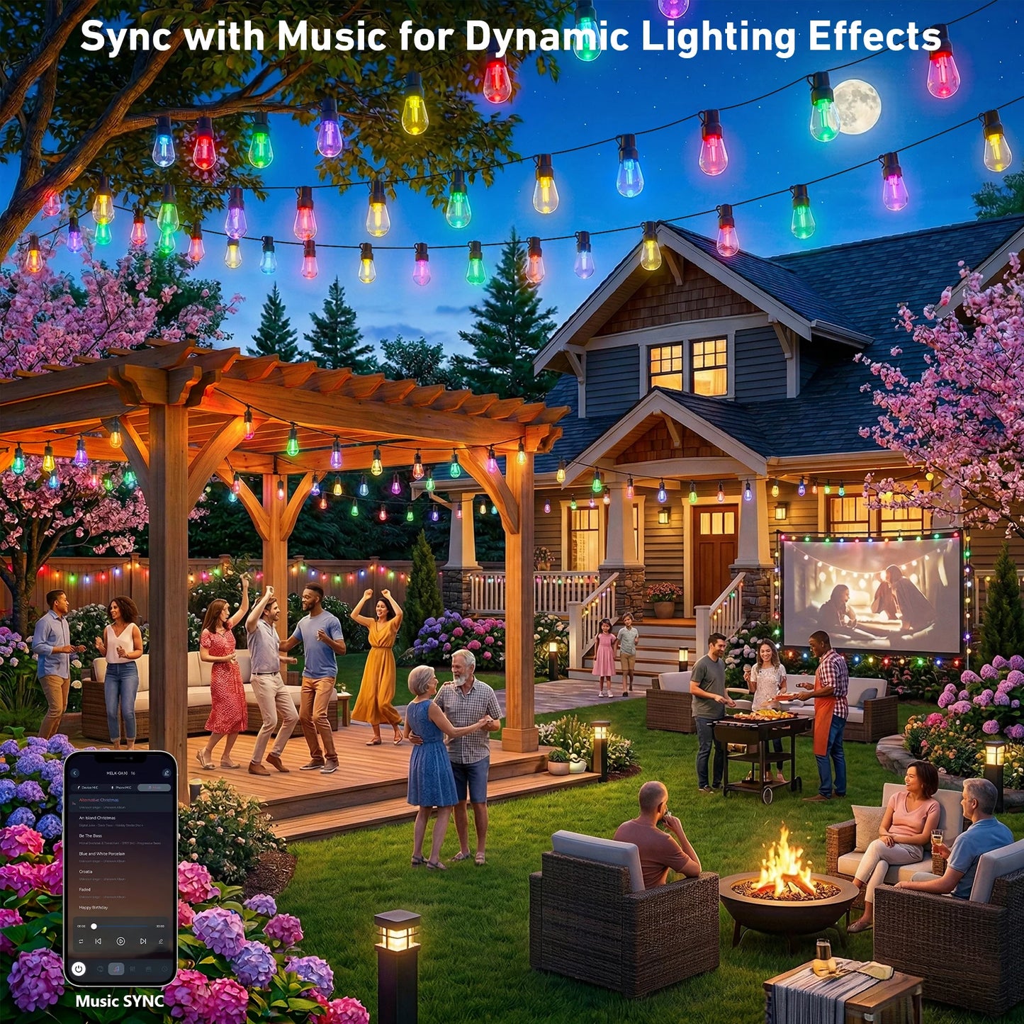 Outdoor DreamColor RGB IC String Lights IP67 Waterproof Dimmable App