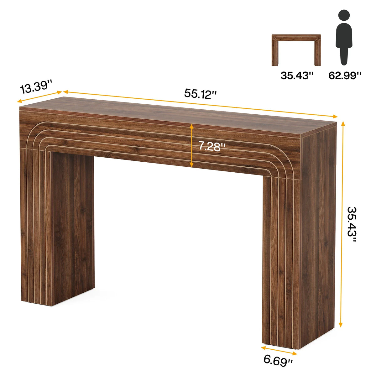 Rustic Bamboo Foyer Console Table With Matching Wall Mirror