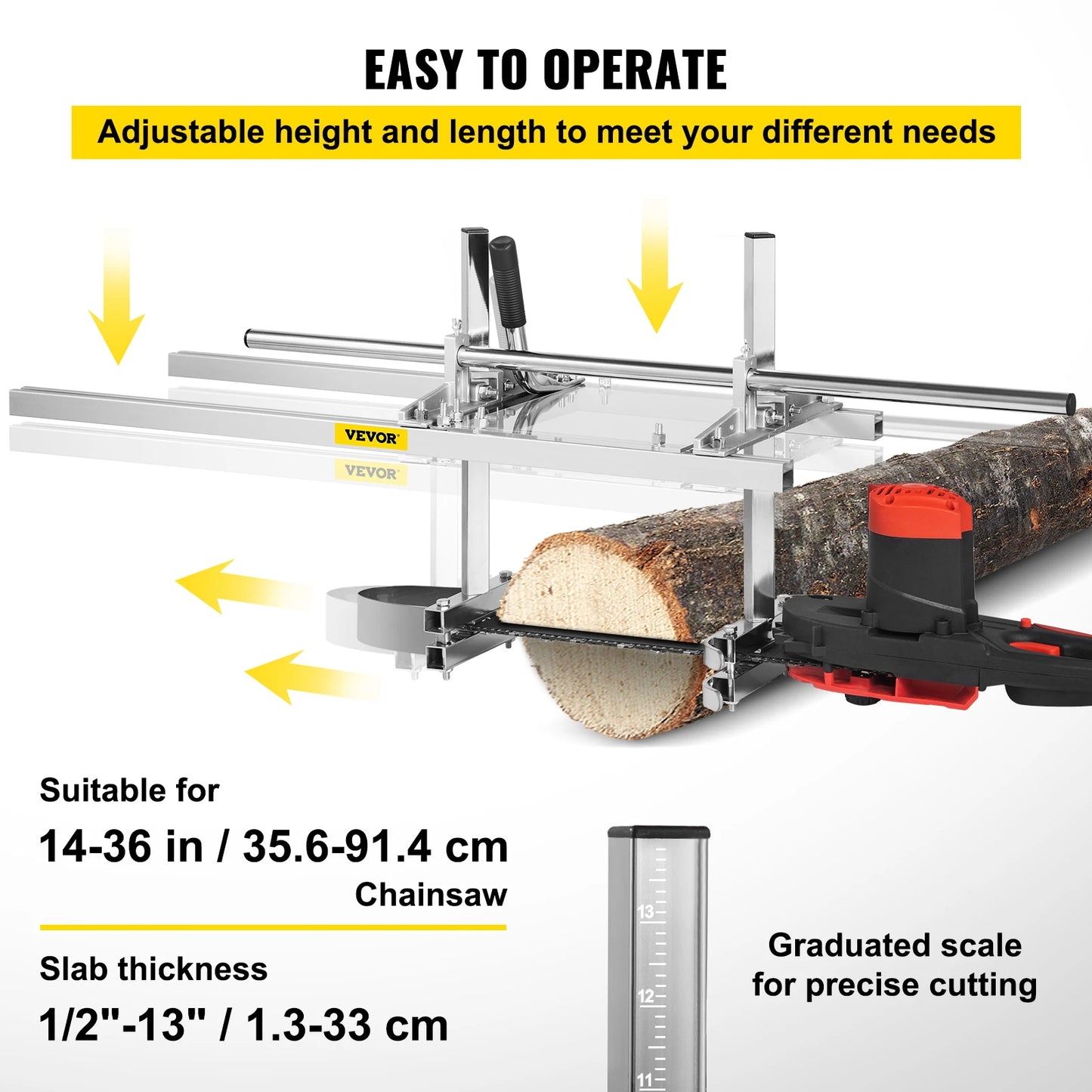 Chainsaw Mill Planking Guide Bar For Wood Lumber Cutting Portable Sawmill