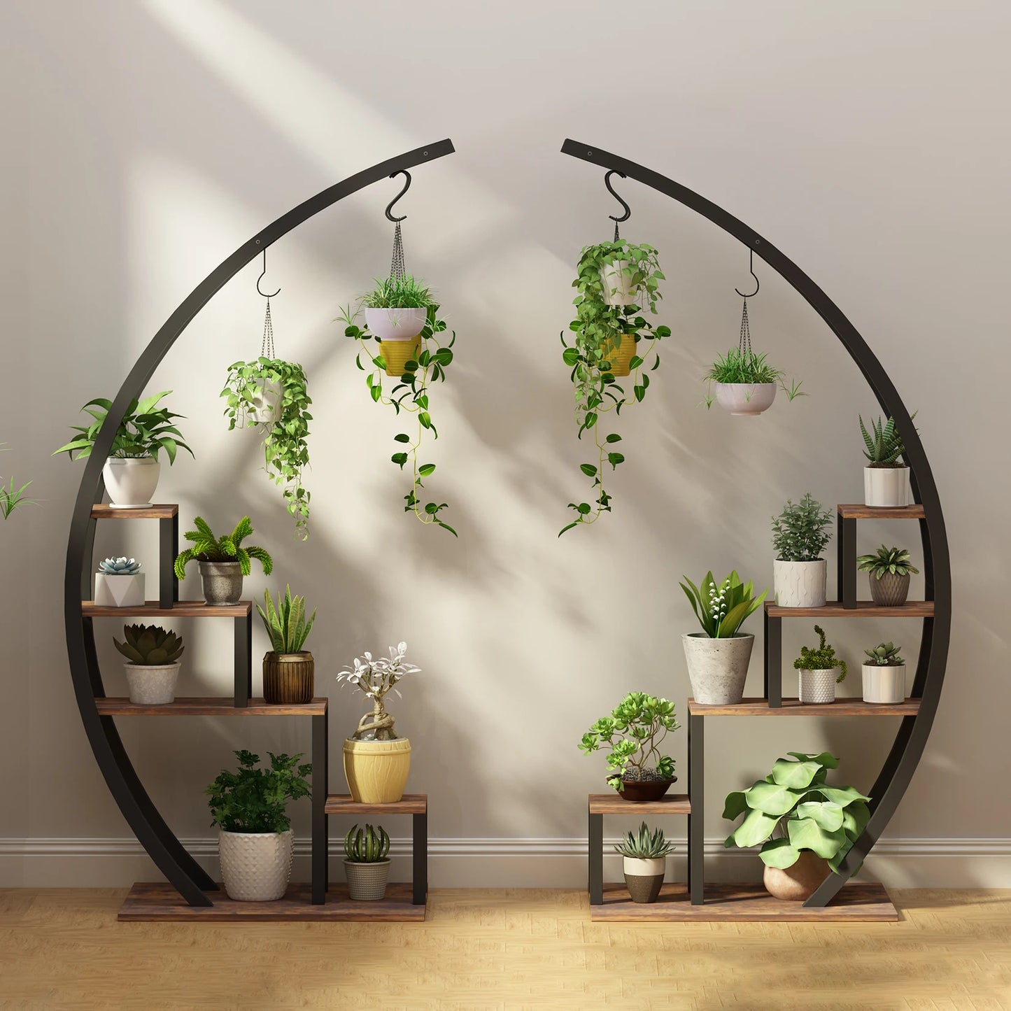 TWISTER.CK 5 Tier Plant Stand Indoor Half Moon Shelf