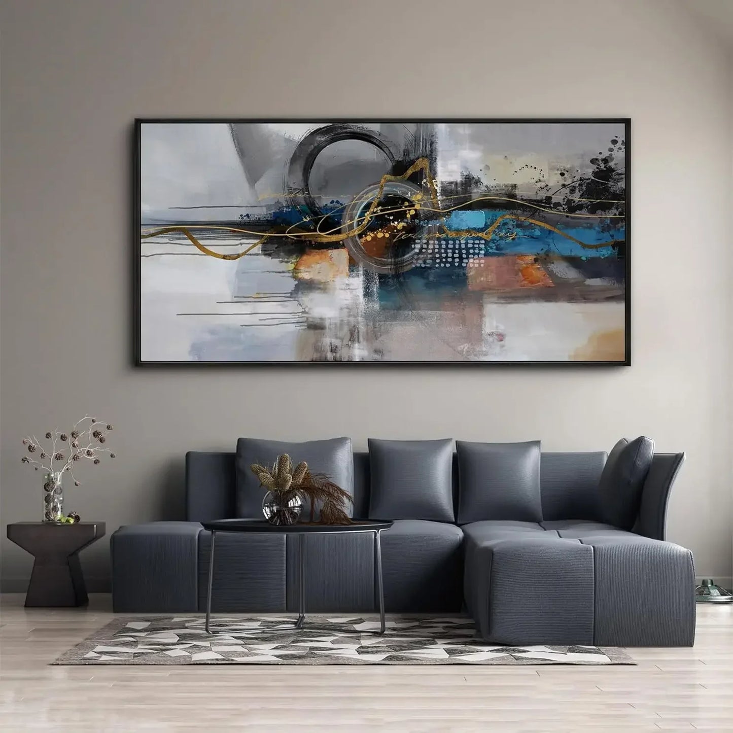 Abstract Framed Wall Art Canvas Modern Minimalist Boho Decor