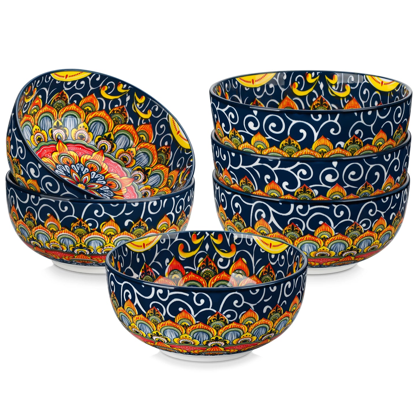 Malacasa Ceramic Bowls Set Porcelain Dinnerware Salad Pasta Rice