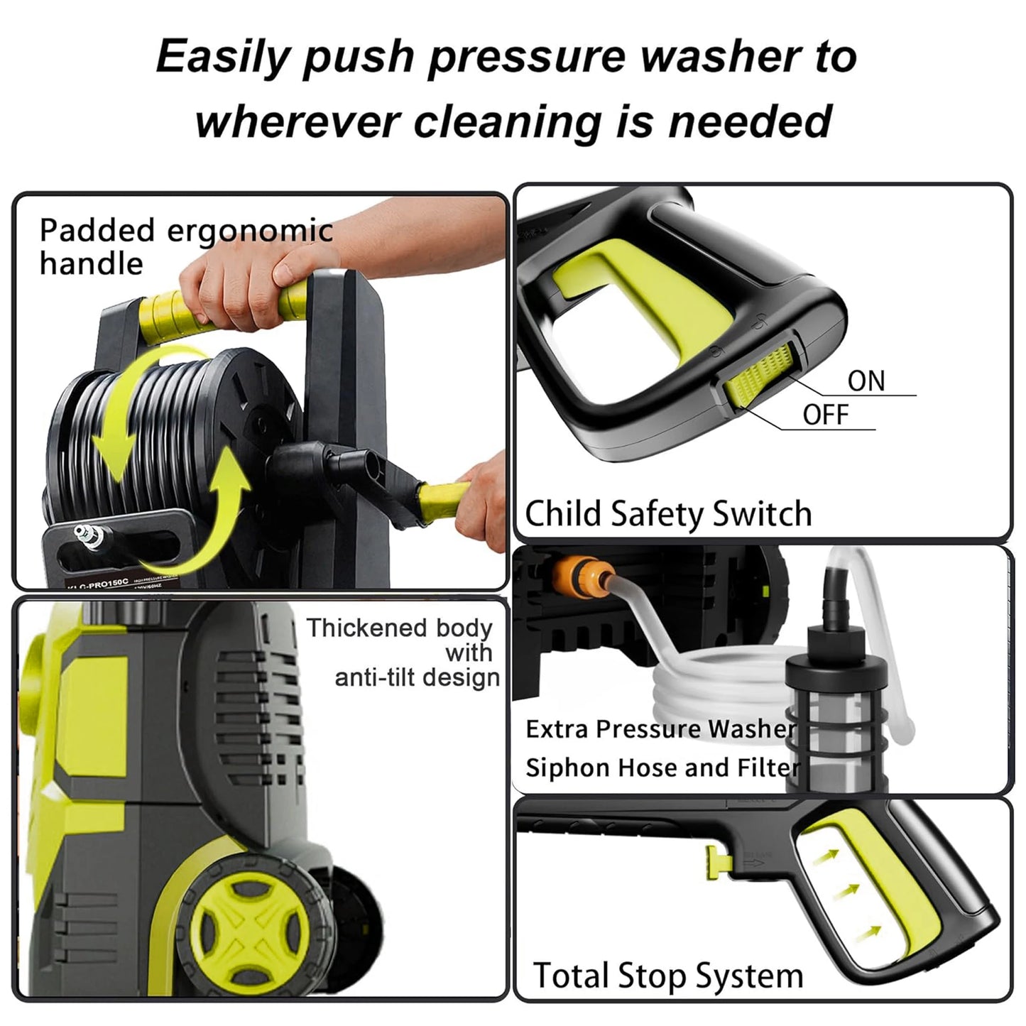 FOTING 5000 PSI Pressure Washer With GPM And Foam Cannon