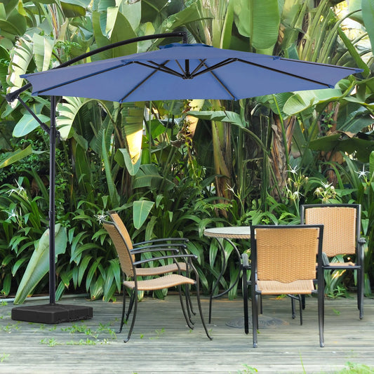 JHK Outdoor Cantilever Patio Umbrella With Easy Tilt UV Protection