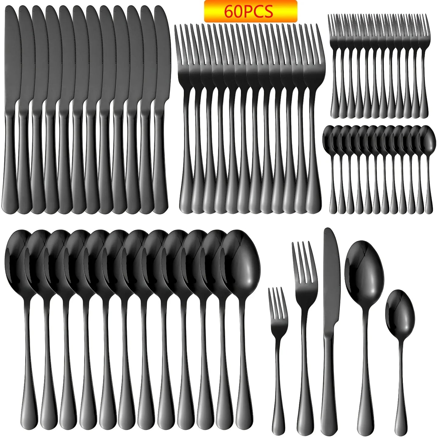 Dinnerware Stainless Steel Flatware Set for Kitchen Tableware